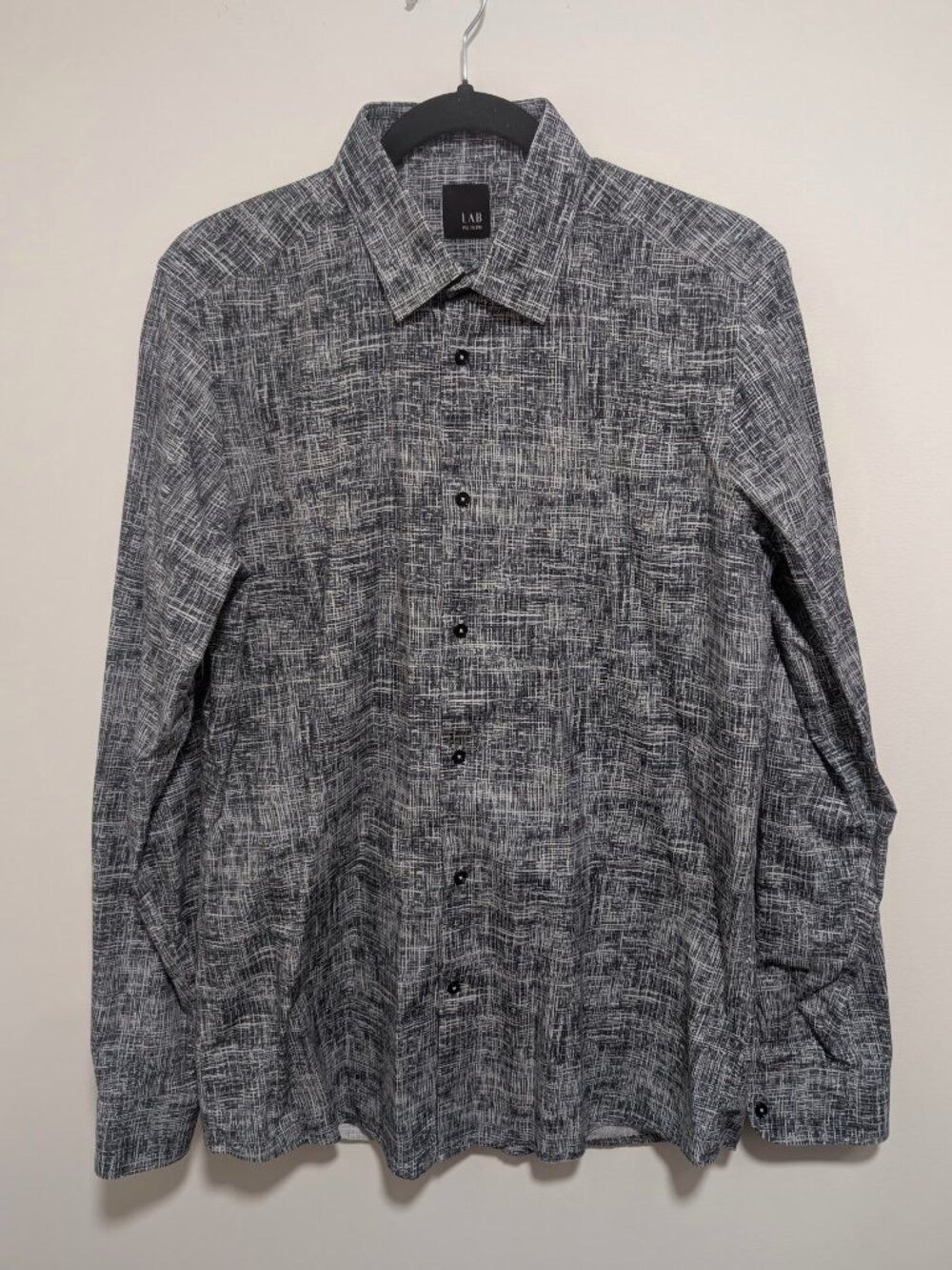 Lab Pal Zileri | Cotton Abstract Crosshatch Shirt in Black/White